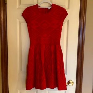Parker A-line dress, red sculpture, size XS